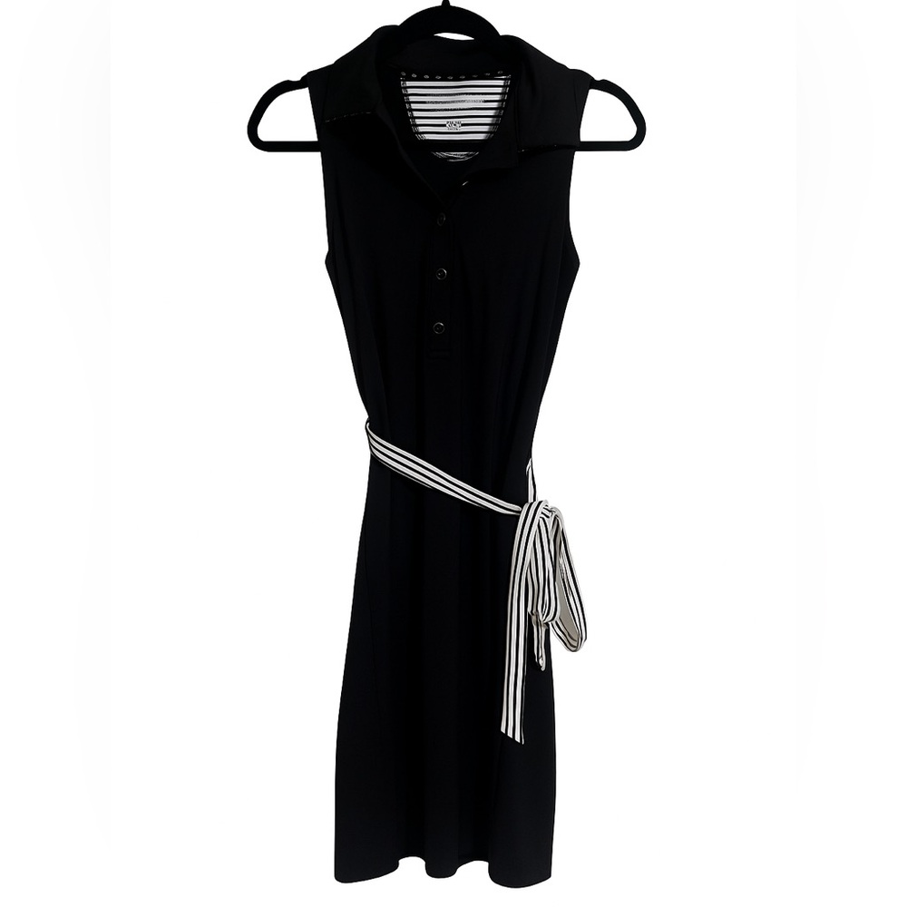 Tommy Bahama Island Zone Black Dress with Striped Belt Size XXS Only Worn Once.
